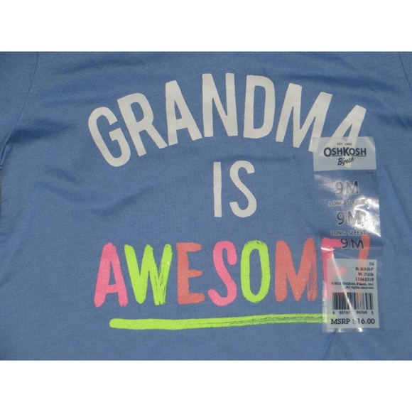 OshKosh Original Grandmas Is Awesome  9M 9 Months - Picture 2 of 3